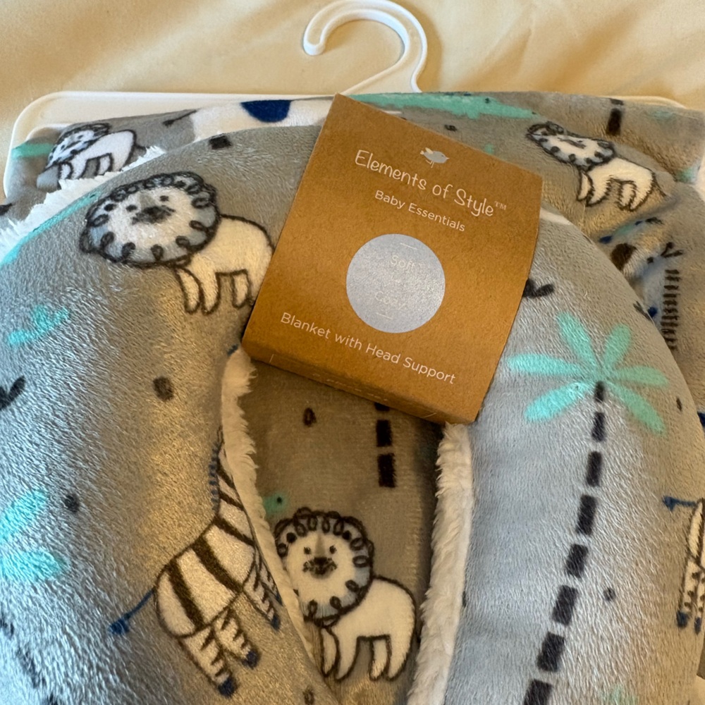 Cozy Gray Animal Print Baby Blanket - Picture 2 of 3